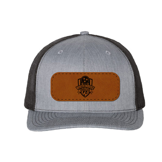 White House Soccer Club Leather Patch Baseball Hat – Heather Gray & Black