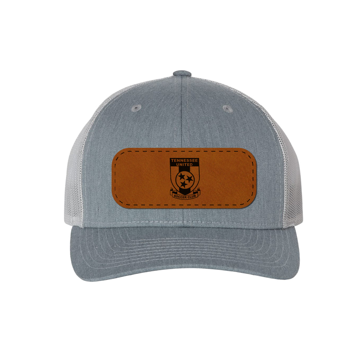 TUSC Leather Patch Baseball Hat – Heather Gray & White