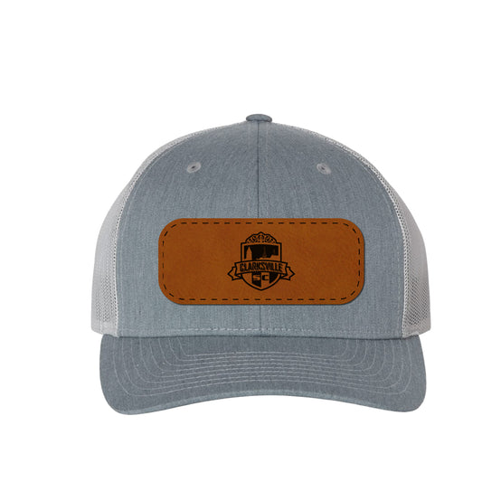 Clarksville Soccer Club Leather Patch Baseball Hat – Heather Gray & White