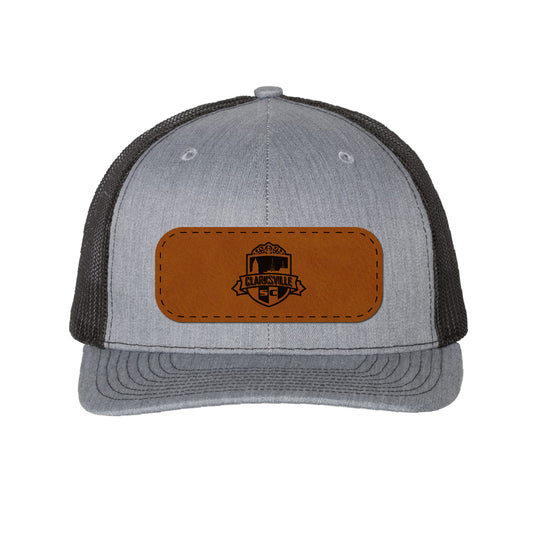 Clarksville Soccer Club Leather Patch Baseball Hat – Heather Gray & Black